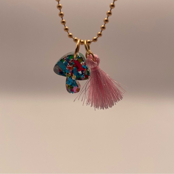 Jane Marie Confetti Resin Colorful Mushroom Necklace - Picture 5 of 5